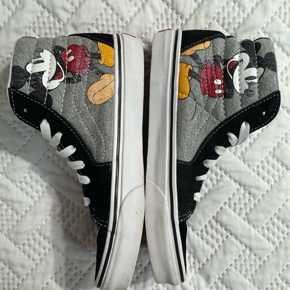 Vans Kids Mickey Mouse Disney Black Gray High-Top Sneakers Size 4 - Picture 5 of 13